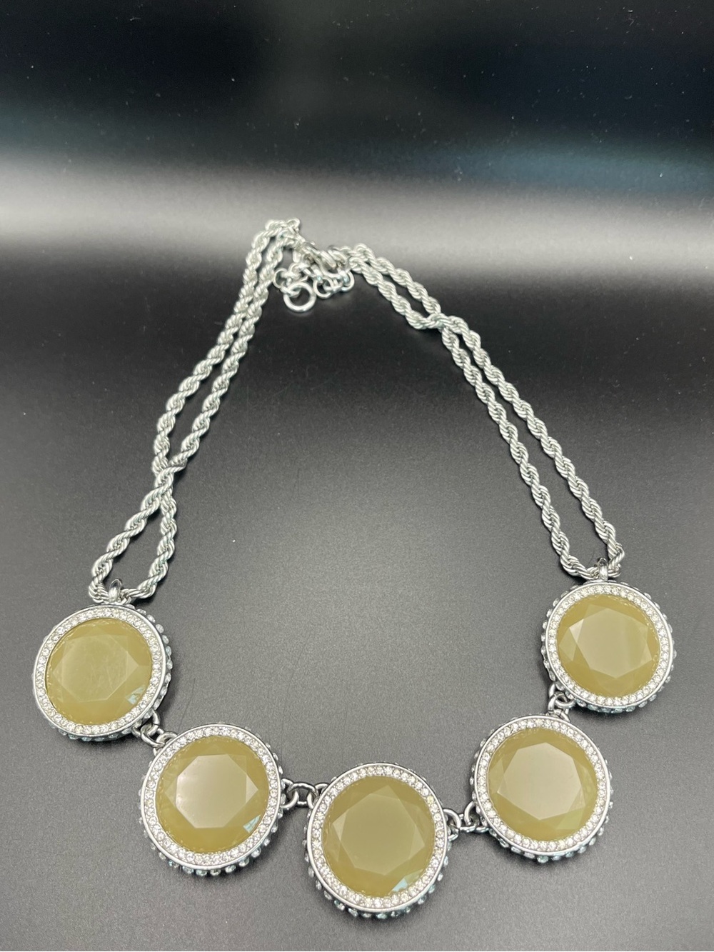 Banana Republic silver-Tone Olive Crystal Statement Necklace - Women Jewelry